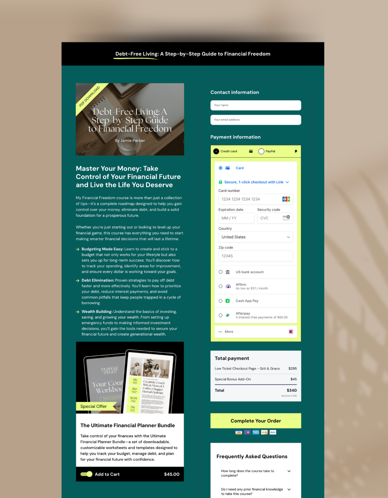 Checkout Pages